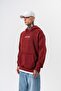 Men's Mask Off Printed Washable Hooded Oversize Hoodie Burgundy - 4