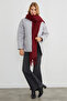 Water Wave Patterned Quilted Oversized Buttoned Coat - 4