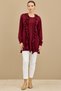 Rayon Tunic with Scarf Detail Bordo