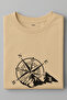 Navy Blue Color Basic Travel Compass Printed Men's T-Shirt - 3