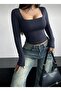Square Neck Basic Slim Fit Long Sleeve Body Full Stretch Fabric True to Size - 3
