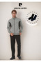 Men's Clothing Stand Collar Zippered & Boxed Gray Tracksuit Set Ol.Pc.7000.001