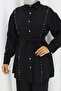 Pearl Belted Double Suit Black 19265 - 2