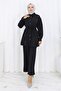 Pearl Belted Double Suit Black 19265