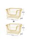 2 Pieces Gold Color Metal Basket Set 33X27X20 - 8