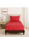Patterned 100 X 200 cm Single Red Star Elastic Sheet and Pillowcase - 2