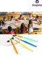 Brush Set 6 Pieces 1 Pack Colorful Handle Painting Brush Set Acrylic Oil Gouache Watercolor Flat Brush Set - 5