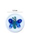 Blue Butterfly Children's Room Furniture Handle - 55 mm - Abs Plastic Single Button Cabinet and Drawer Handle - 7