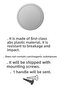 White Children's Room Furniture Handle - 55 mm - Abs Plastic Single Button Cabinet and Drawer Handle - 8
