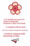 5 Pieces Red Daisy Children's Room Furniture Handle Set - Single Screw Cabinet and Drawer Handles - 8