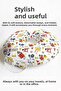 Construction Vehicles Patterned Cotton Neck Pillow - Line Art Style Colorful Kids & Adults Travel Pillow - 4