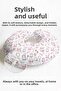 Cute Rabbit Patterned Cotton Neck Pillow - Pastel Pink Gray Kids & Adults Travel Pillow - 2