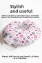 Pink Floral Spiral Ergonomic Neck Pillow - Modern Pastel Pattern Soft Travel Pillow