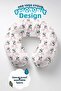Panda Rainbow Pattern Ergonomic Neck Pillow - Cute Pastel Pink Blue Travel Pillow - 3