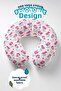 Mermaid Patterned Cotton Neck Pillow - Cute Pink Turquoise Kids & Adult Travel Pillow - 2