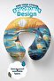 Sea View Dolphin Ergonomic Neck Pillow - Sunset Orange Blue Soft Travel Pillow - 4