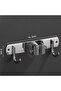 Stainless Steel 3 Clips 4-Hook Mop Broom, Brush Mob Hanger Handle Holder Kitchen and Bathroom Hanger - 7