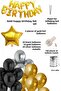 Gold Happy Birthday Foil Balloon Set Yellow Gold Black Silver Birthday Party Decorations - 2
