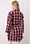 Kırmızı-Çok Renkli Kuşaklı Ekoseli Kışlık Flannel Dokuma Sabahlık THMAW26SB00001 - 4