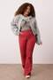 Tile High Waist Spanish Leg Denim Plus Size Flare Jeans Tbbaw26Cj00030
