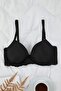 Siyah Micro Dantel Detaylı Kaplı T-Shirt Bra Örme Sütyen THMAW26SU00010 - 7