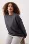 Antrasit Kalın Taşlı Detaylı Örme Büyük Beden Sweatshirt TBBAW24SW00000 - 2