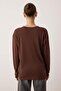 Wardrobe Essentials – Kahverengi Bisiklet Yaka Relaxed/Rahat Kalıp Örme T-shirt | TWOAW26TS00010 - 4