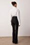 Siyah Wide Leg/Geniş Paça Esnek Kalın Örme Pantolon TWOAW26PL00073 - 4