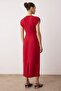 Kırmızı Düz Aksesuar Detaylı Midi Dokuma Elbise TWOAW26EL00235 - 4