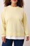 Sarı Alttan T-Shirt Çıkma Görünümlü İnce Örme Büyük Beden Sweatshirt TBBAW23AO00023 - 3
