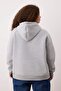 Gray Hooded Oversize Slogan Printed Knitted Plus Size Sweatshirt Tbbaw26Ao00016 - 6