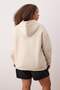 Taş Oversize/Geniş Kalıp Kapüşonlu İçi Polarlı Baskılı Büyük Beden Sweatshirt TBBAW26AO00025 - 4