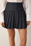 Gri Piliseli Mini Dokuma Casual/Günlük Etek TWOAW26ET00147 - 4