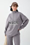 Nice Written Zippered Anthracite Double Set - 3