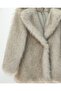 Double-Breasted Fringed Lined Single Button Fur Coat - Mink - 3