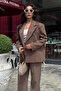 Brown Linen Blazer Women's Jacket Mg2443 - 3