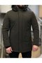 Men's Thick Winter Khaki Green Hooded Coat (Removable Hood) Regular Fit Fiber-Filled - 4