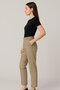 Women's Brown Striped Pants – High Waist, Carrot Leg, Relaxed Fit Casual and Office Chic - 5