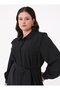 Crepe Fabric Aller Detailed Plus Size Dress - Black - Alia - 3