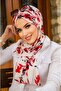 شال بونيه على شكل فراشة باللون الأحمر والأبيض