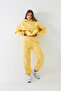 Oversize Unisex Sweatshirt Hoodie Yellow – Hooded, 3 Thread Raised Fleece, Kangaroo Pocket, Basic - 2