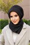 Black Hooded Hijab Beanie and Etol Set - 2