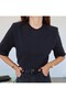 Basic T-Shirt with Padded Shoulders - 5