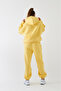 Oversize Unisex Sweatshirt Hoodie Yellow – Hooded, 3 Thread Raised Fleece, Kangaroo Pocket, Basic - 3