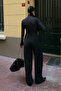 Black Double Pleat Detailed Palazzo Trousers - 3