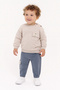 Baby Boy Pocketed Blue Tracksuit and Stone Sweatshirt Set - Baby Clothing