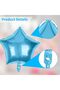 45cm Light Baby Blue Star Foil Balloon, Sky Blue Flying with Helium - 3