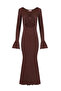 Alicante Brown Chest Detailed Camisole Long Dress