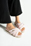 Powder Ribbon Buckle Plush Winter Women's Slippers - 7
