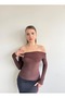 Brown Long Sleeve Buckle Detail Madonna Collar Autumn Spring Sandy Blouse - 6